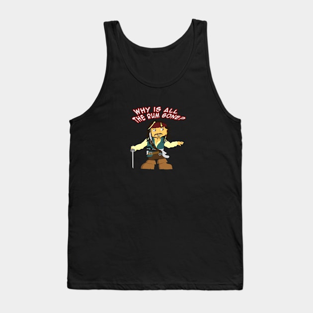 Captain Jack - Why has all the Rum gone? Tank Top by scoffin